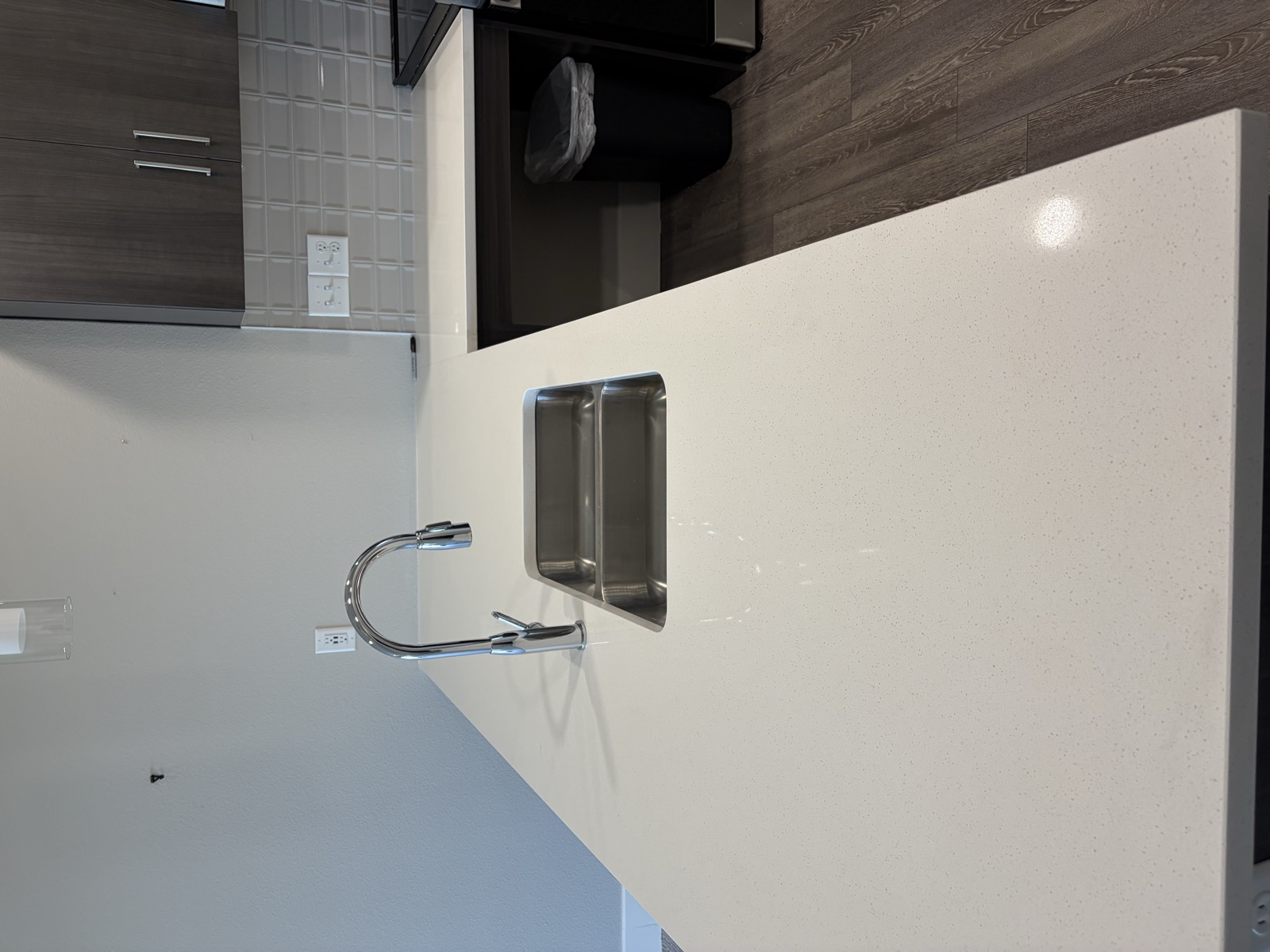 Spotless kitchen counter and sink